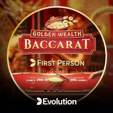 Official Table Games logo: First Person Golden Wealth Baccarat by Evolution at Istana Casino